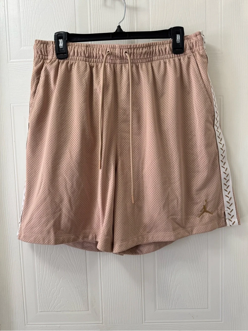 Jordan Men’s Dusty Pink Mesh Athletic Shorts with White Trim